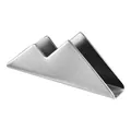 Modern mountain-shaped stainless steel napkin holder with brushed finish for table - Snow Mountain Business Card Holder / Silver