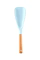 Paleta de arroz de silicona azul claro con mango de madera natural resistente al calor - Espátula Pico de Pato / Azul