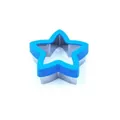 Blue star-shaped stainless steel sandwich and cookie cutter with silicone comfort grip - Star
