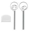 Set professionale di fruste per impasto danese in acciaio inox con raschietto in plastica - Set (Incluso Raschietto per Farina)