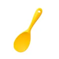 Vibrant yellow all-silicone rice paddle tool with hanging hole for modern kitchen use - Rice Spoon