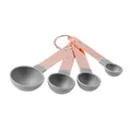 4-piece copper-plated stainless steel measuring spoon set with grey heads for baking - Copper-Plated Measuring Spoon / Gray