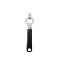 Professional manual stainless steel bottle opener with ergonomic black plastic handle - Black Bottle Opener