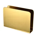 Elegant vertical gold stainless steel napkin holder with brushed metal finish for table - Square Napkin Holder / Gold