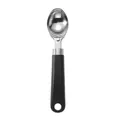 Stainless steel ice cream scoop with black ergonomic plastic handle and hanging loop - Ice Cream Scoop / Black
