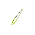 Pince alimentaire professionnelle en acier inoxydable avec embouts en silicone - 7" / Vert