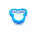 Cartoon bear shaped sandwich cutter with blue silicone safety grip and stainless steel edge - Mouse