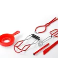 Red 6-piece canning kit including jar lifter and tongs for homemade jam making - 6-Piece Set (Bagged) / Red