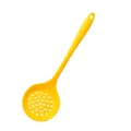 Schiumarola in silicone giallo resistente al calore con manico lungo e foro per appendere - Mestolo Forato / Giallo