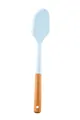 Espátula de silicona resistente al calor con mango de madera natural, azul claro - Espátula / Azul