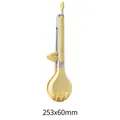 Pinza da cucina in silicone giallo con supporto e manico in acciaio inox, 253x60mm - Confezione Singola / Giallo