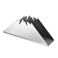 Moderner Serviettenhalter aus gebürstetem Edelstahl im Berg-Design, Silber-Finish. - Vulkanform Serviettenhalter / Silber