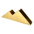 Goldener Serviettenhalter aus Edelstahl in Bergform mit gebürsteter Metalloberfläche - Schneeberg Visitenkartenhalter / Gold