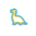 Dinosaur-shaped cartoon sandwich cutter and sealer mold in bright blue and yellow colors - Dinosaur 2-Piece Set