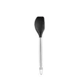 Spatule en silicone noir durable avec manche en acier inoxydable 430 pour la cuisine - Spatule