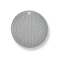 Round grey silicone heat resistant mat with non-slip textured surface for hot pots - Dot / Gray