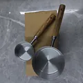 Tasses à mesurer en acier inoxydable avec manches en bois de 1/4 et 1 tasse - Ensemble de 2 Pièces Couleur Originale / Argent