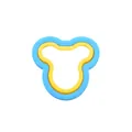 Cartoon bear shaped sandwich sealer and crust cutter in vibrant blue and yellow plastic - Mouse Two-Pack