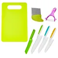 7-piece kid-safe plastic kitchen knife and cutting board set for children cooking - 7-Piece Set PP Bag