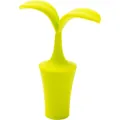 Vibrant lime green silicone sprout-shaped wine stopper for airtight bottle sealing - Leaf