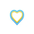 Heart-shaped sandwich sealer and cutter mold in vibrant blue and yellow plastic finish - Heart Shape 2-Piece Set