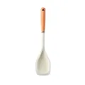 Cream silicone cooking spoon with natural wooden handle, minimalist kitchen tool. - Spoon Turner / Milky White