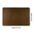 Grote antiaanbaklaag bruine siliconen kneedmat van 65,1x55,4 cm voor het bakken - L / koffiekleur