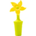Yellow flower-shaped silicone wine stopper for leak-proof reusable bottle sealing - Sunflower