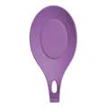 Large purple heat-resistant silicone spoon rest for kitchen counter utensil holder - Purple