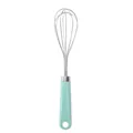 Professional manual stainless steel balloon whisk with light blue ergonomic plastic handle - Green Egg Whisk