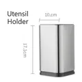 Stainless steel kitchen utensil holder and knife block with clear dimensions - 17.1cm height - Utensil Storage Bucket / 10x17.1cm