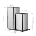 430 stainless steel 2-in-1 kitchen knife block and utensil holder organizer set - 2-in-1 Knife Holder Combo / 22.5x23.6cm
