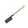 Professional black silicone cream spatula with ergonomic natural wooden handle for baking. - Black Scraper