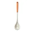 Cream white silicone spaghetti server with natural wooden handle for non-stick cookware - Pasta Server / Milky White