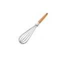 Fouet en silicone blanc crème avec manche en bois de qualité pour la pâtisserie - Fouet