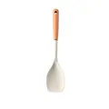 Minimalist cream white silicone rice paddle spoon with ergonomic natural wooden handle - Spoon Turner / White