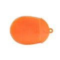 Orange TPE soft bristle cleaning brush with convenient finger loop for kitchen use - Orange