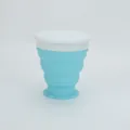 Opvouwbare turquoise siliconen kom met wit deksel voor opslag en op reis gaan - Water Bottle / Noords Blauw