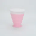 Inklapbare roze siliconen beker met wit deksel voor reizen en picknicks buitenshuis - Water Bottle / Noords Roze