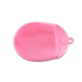 Pink TPE soft bristle silicone cleaning brush for body bathing and dishwashing use - Pink