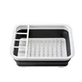 Foldable dish drying rack for kitchen organization with plate and utensil slots. - Dish Drying Rack