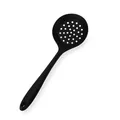 High-temperature resistant black silicone slotted spoon for kitchen skimmer use - Black