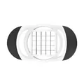 Efficient manual apple slicer divider with white frame and black non-slip handles - Potato Slicer