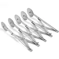 Professional 5-wheel stainless steel expandable pastry cutter for pizza and bread dough. - 5 Wheels Flat Blade