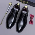 Scarpe monk strap da uomo classiche in pelle lucida nera con fibbia singola argento - 38 / Nero