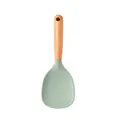 Non-stick silicone rice paddle with a natural wooden handle in an elegant mint green - Rice Spoon / Green