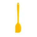 Bright yellow integrated silicone spatula for professional cake baking and cream mixing - Small Scraper / Yellow