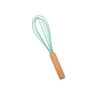 Light mint green silicone wire balloon whisk with ergonomic natural wooden handle - Whisk