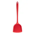 Professional red heat-resistant silicone kitchen spatula with long handle and hanging hole - Spatula / Red