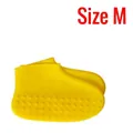 Couvre-chaussures en silicone jaune imperméable taille M avec semelle antidérapante - M / Jaune